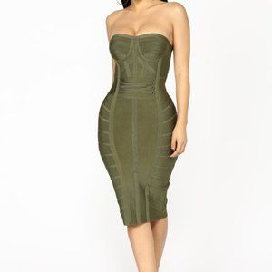 Olive Bandage Body con Dress